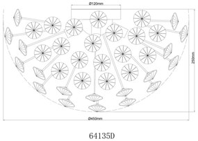 Plafonieră LED Globo 64135D KATRINA 4xG9/3,5W/230V auriu