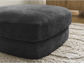 Taburet negru cu tapițerie din chenille Leonore – Bobochic Paris