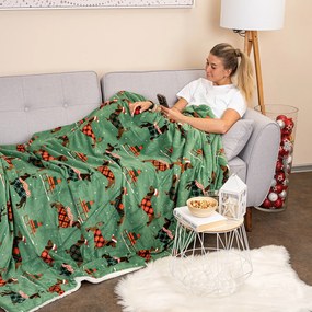 Pătură de Crăciun imitație blăniță 4Home Woof, 150 x 200 cm