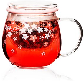 Cană din sticlă 4Home Sakura Hot&Coolcu infuzor 400 ml