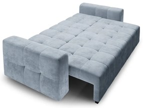 Canapea extensibila din catifea Milo Casa Luca, albastru deschis