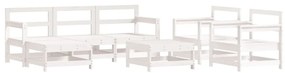 3186229 vidaXL Set mobilier de grădină, 7 piese, alb, lemn masiv de pin