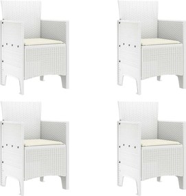 vidaXL Scaun pentru Grădină 4 pcs Alb Dimensiune: 53 x 49 x 85 cm