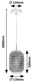 Pendul design industrial Adalla rattan