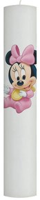 Lumanare Botez Baby Minnie cu babetica galbena 4,5 cm, 30 cm