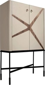 Bufet, Bar design LUX furnir de nuc si piele High sideboard