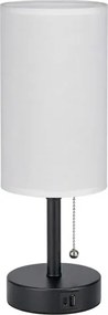 Brilagi - Lampă de birou TABLON cu port USB 1xE27/25W/230V negru/alb