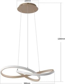 Brilagi - Lustru LED dimmabil pe cablu INFINITY LED/55W/230V 50x50 cm bej + telecomandă