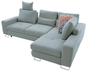 Canapea cu funcţie de ajustare a adâncimii scaunului, culoare mentă, material textil, dreapta, SATI