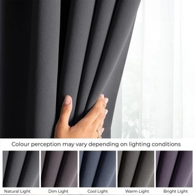 Draperie gri închis dimout (semi-opacă) 140x245 cm Kierra – Restilo