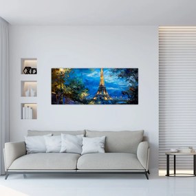 Tablou - Pictură în ulei a Turnului Eiffel (120x50 cm)