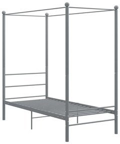 325056 vidaXL Cadru de pat cu baldachin, gri, 100x200 cm, metal