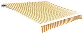 vidaXL Pânză copertină, galben &amp; alb, 6x3 m (cadrul nu este inclus)