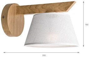 Aplică Brilagi ANTHONY 1xE14/40W/230V stejar/alb