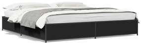 3279832 vidaXL Cadru de pat, negru, 160x200 cm, lemn prelucrat și metal