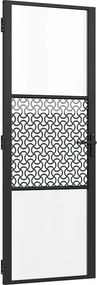 vidaXL Ușă de sticlă Traforaj Negru 76 x 3.5 x 201.5 cm Aluminiu