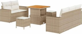 vidaXL Set de canapele pentru grădină 8 pcs Bej și crem poliratan