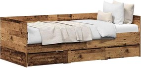 vidaXL Daybed cu headboard Lemn Vechi 90 x 200 cm Lemn compozit