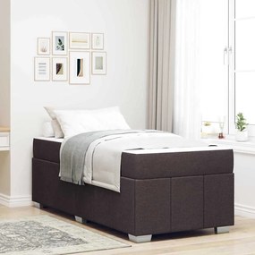 vidaXL Cadru de pat Maro închis 90 x 190 cm țesătură