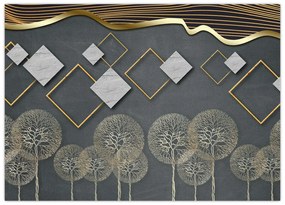 Tablou pe sticlă cu abstracție (70x50 cm)