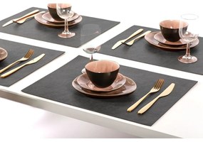 Suport farfurie din imitație de piele ZicZac Troja Rectangle, 33 x 45 cm, negru