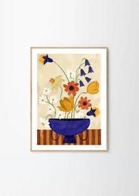 Poster 30x40 cm Colourful Bunch in Blue Vase – Frankie Penwill – The Poster Club