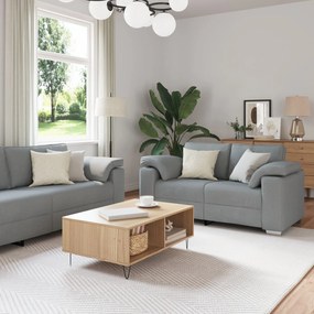 vidaXL Set de canapea 2 pcs Gri deschis 219 x 77 x 82 cm țesătură