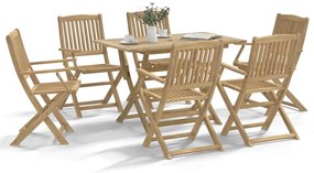 vidaXL Set mobilier de grădină, 7 piese, lemn masiv de acacia