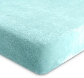 Cearşaf de pat microflanelă 4Home, albastru, 90 x 200 cm