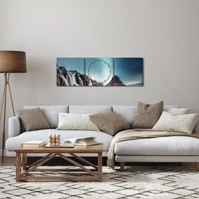 Tablou cu cascade (cu ceas) (90x30 cm)
