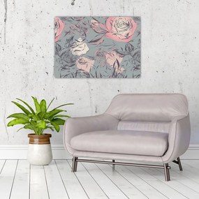 Tablou pe sticlă - Trandafir (70x50 cm)