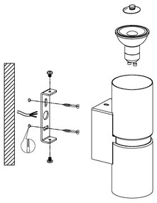 Eglo 95368 - Corp de iluminat LED perete PASSA 2xGU10-LED/4W/230V