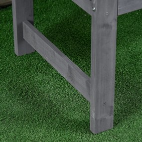 Outsunny Bancă de grădină 2 locuri din lemn, bancă rezistentă la intemperii, mobilier de grădină cu spătar, capacitate 240 kg 143 x 51 x 85 cm, Gri | Aosom Romania