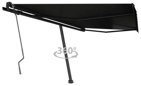 vidaXL Copertină autonomă retractabilă manual, antracit, 400x350 cm