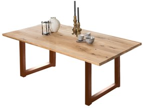 Masa dreptunghiulara din lemn de stejar Tables&amp;Co 220x100x75 cm maro