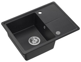 Chiuveta compozit incastrata Quadron Pop Tony 116 negru punctat 60x45 cm