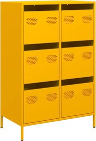 vidaXL Dulap înalt, galben muștar, 68x39x101,5 cm, oțel