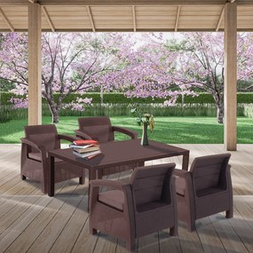 Set de mobilier de grădină Corfu Relax cu masă Melody, maro