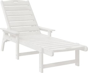 vidaXL Șezlong 2 pcs Alb 195,5 x 53 x 98,5 cm Polietilenă