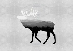 Fototapet - Silueta unui cerb (147x102 cm)