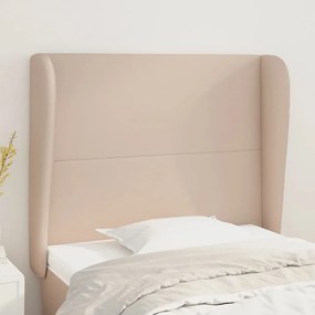 vidaXL Tăblie pat cu aripioare cappuccino 83x23x118/128 cm piele eco