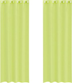 vidaXL Perdele Voile cu Oeje 2 buc Verde măr 140x300 cm