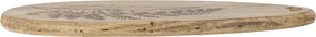 Platou de servire oval din lemn de mango, cu model gravat, natur , 40x21,5x2 cm, „Moya"