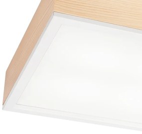 Plafonieră NATURAL SQUARE 4xE27/15W/230V 39x39 cm pin/alb