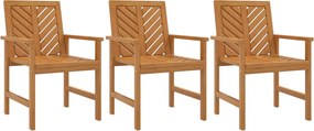 vidaXL Scaune de masă pentru grădină, 3 buc., lemn masiv de acacia