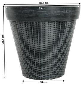 Ghiveci din plastic, gri, IROM TIP 1
