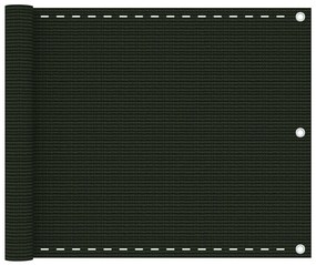 vidaXL Paravan pentru balcon, verde închis, 75x600 ,HDPE