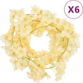 vidaXL Ghirlande de flori, 6 buc., șampanie, 180 cm
