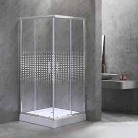 Cabină de duș pătrată Spirit Matrix 80x80 cm cu cădiță de duș acrilică armată