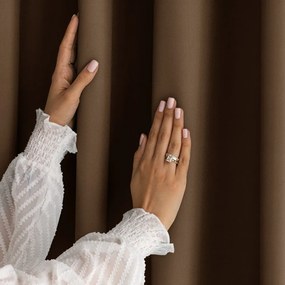 Draperie maro dimout (semi-opacă) 140x250 cm Carli Tie – Restilo